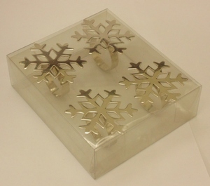 Bagues de serviette en forme de feuille de noël, décoratives, pour bar de table, hôtel et restaurant, avec emballage spécial, lot de 4 pièces - Product Image 1