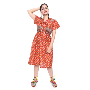 Wholesaler Latest Half Sleeve Elegant Fashion Woman Apparel Ladies Short Maxi Dresses