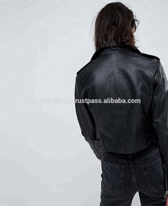 Veste en cuir Marron Moto Bombardier Mouton Daim Col Debout - Product Image 6