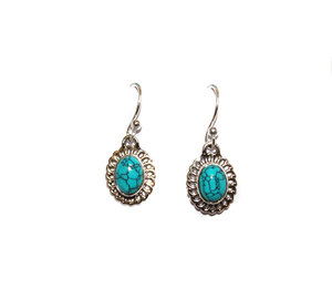 Wholesale <b>Beautiful</b> Turquoise Arizona Gemstone 925 Solid Sterling Silver Drop Dangle <b>Earrings</b> Fashion Jewelry - Product Image 1