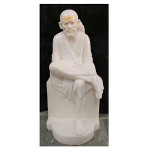 พระพุทธรูปไซบาบาหินอ่อนมาร์คนาสีขาวบริสุทธิ์ - Product Image 1