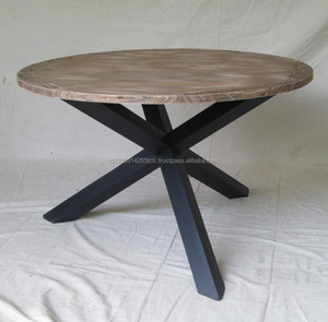 Table à manger ronde minimaliste moderne marron clair Mobilier polyvalent en bois massif pour la maison ou l'hôtel pour l'appartement ou la villa - Product Image 1