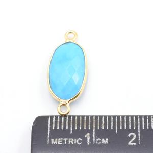 Howlite 925 Sterling <b>Silver</b> Handmade Jewelry Making Findings Faceted Oval Shape Bead 14K/18K Gold Plated Connector - Product Image 3