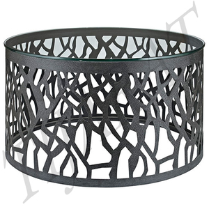 Mesa de centro superior de cristal para sala de estar, mueble de lujo de METAL, superventas - Product Image 1