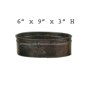 Maceta redonda de hierro y Metal galvanizado, maceta para jardín, decoración para el hogar y el jardín, maceta de forma ovalada - Product Image 2