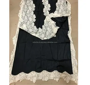 New Cashmere <b>Pashmina</b> with Lace Work Super Soft for Women Ladies High Fashion Shawls Lace Shawl Decorated <b>Scarf</b> - Product Image 1