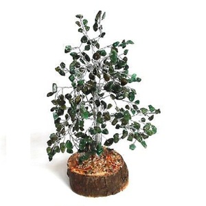 Arbre à puce d'aventurine vert foncé Reiki Stone Decor Arbre de vie artificiel pierre naturelle 7 chakra cristal puce cadeaux chanceux - Product Image 1
