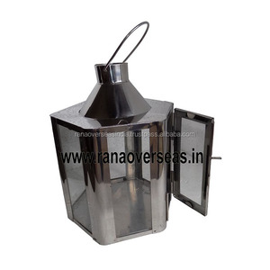 Modern Elegant Stainless Steel <b>Lanterns</b> With Clear <b>Glass</b> for Living Room Hotel & Restaurant - Product Image 3