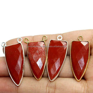 Point de connecteur de lunette de pierres précieuses en onyx rouge plaqué or et rhodium pour les occasions de fête - Product Image 2