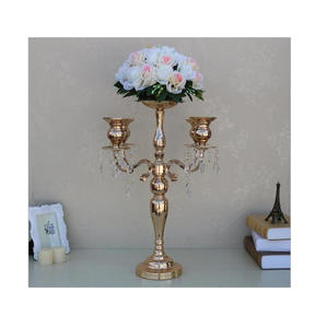 Gold Plated Crystal <b>Candelabra</b> Handmade <b>Candelabra</b> for Wedding an Event Decoration Metal Candle Stand in Wholesale Price - Product Image 2