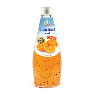 290毫升橙味调味汁瓶装罗勒籽果汁日用饮料自有品牌瓶装