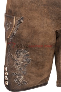 Lederhosen bavaroises vintage en daim avec broderie, costumes d'Oktoberfest, Lederhosen / Herren Kurze Lederhose - Product Image 4
