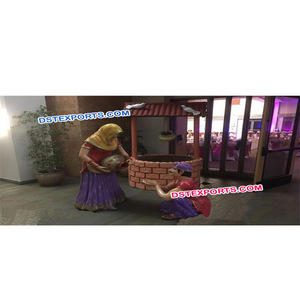 Punjabi-estatua de fibra para decoración de bodas, estatua de fibra Sohni de Mahiwal, decoración de entrada de boda - Product Image 1
