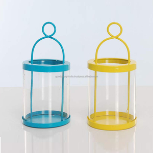 Small Glass <b>Lanterns</b> for Home All Season Use Tabletop and Hanging <b>Mini</b> Metal Candle Holder <b>Lantern</b> Factory Iron Hanging <b>Lantern</b> - Product Image 1