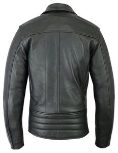 Veste de moto en cuir de vachette noir à fermeture éclair sur le devant pour hommes, respirante, écologique, coupe-vent réversible, de haute qualité, vente en gros OEM - Product Image 3