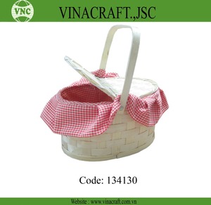 ตะกร้าไม้ไผ่ประดิษฐ์พร้อมดีไซน์แบบไขว้สไตล์ยุโรปจาก Vinacraf.jsc ของขวัญตกแต่งบ้านแบรนด์ - Product Image 1