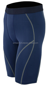 Compression Gym Shorts Taille Élastique Taille Moyenne Couleur Unie Respirant Séchage Rapide Spandex/Polyester - Product Image 2