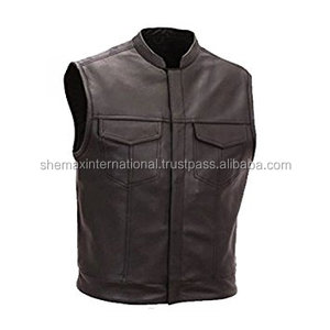 Chaleco de cuero de vaca de lana pura para hombre Shemax, transpirable y resistente al viento, ropa exterior - Product Image 1