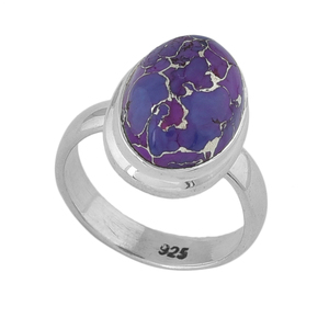 Bague en cuivre Turquoise, bijoux violet. Argent Sterling 925, vente en gros, bracelets de fiançailles ou bagues ovales en argent fait à la main - Product Image 2