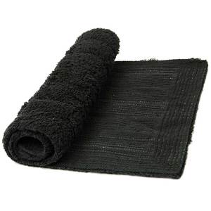 Tapis de bain en coton lavable à rayures Tapis de bain en bambou noir - Product Image 3