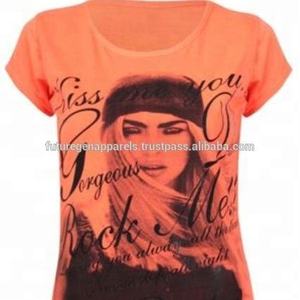 เสื้อยืดผ้าฝ้ายเนื้อนุ่มพิมพ์ลายสำหรับสาววัยรุ่นคอกลมสไตล์ลำลองผ้าถัก100% ผ้าฝ้าย - Product Image 3