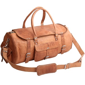 Real Goat Leather Full Flap 22 Inch Leather Cover <b>Extra</b> <b>Large</b> Travel Duffel <b>Bag</b> - Product Image 3