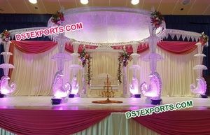 Magnifique ensemble de mandap en fibre de cristal pour mariage, mandaps en cristal pour mariage, derniers modèles de mandaps pour mariages en Australie - Product Image 5