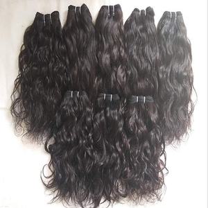 Cheveux indiens vierges non traités cuticule alignée fermeture à lacet péruvien pince à blanchir vague brute paquet de boucles extensions de cheveux humains en vrac - Product Image 1