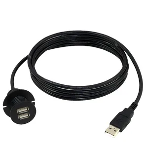 ET-02A Round Desk Recessed Power Cord with Dual USB Charging Port