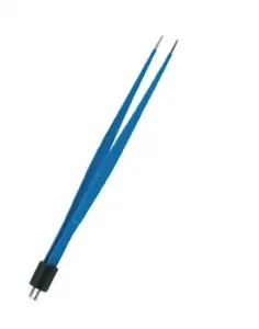 plastic and reconstructive electrocautery plain tip blue ipolar forceps 2 pin usa type connector