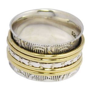 Anillo de Plata de Ley 925 martillado de diseñador, Lisa joyería de plata, anillos Eternity Vermeil, joyería - Product Image 2