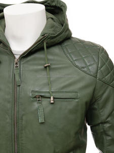 Chaqueta Bomber de Piel de Oveja con Capucha para Hombre, Informal, Cremallera, Poliéster Transpirable, Logotipo Personalizado, Talla Grande, Bolsillo para Primavera e Invierno - Product Image 4