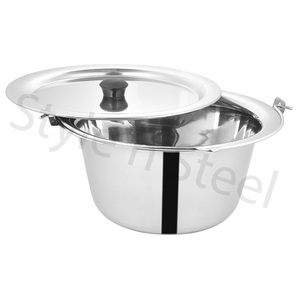 Stainless Steel Goulash Pot With Cover 10 L and 14 L Pot for Swivel Grill Kettle for <b>Fire</b> <b>Pit</b> Swivel Grill Pot Kettle - Product Image 3