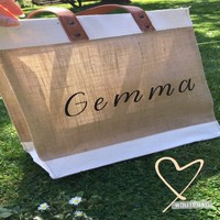 MAROKKO Großhandel Recycelbare Einkaufstasche aus Baumwolle und Jute mit Individuellem Logo