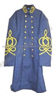 Manteau redingote en laine pour hommes brodé à la main avec logo imprimé personnalisé de mode automne hiver OEM de coton à double boutonnage de grande taille - Product Image 4