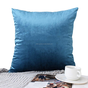 Indian Square Velvet <b>Cushion</b> <b>Cover</b> Plain Style Home Decorative Pillow Case Woven Technique From India - Product Image 1