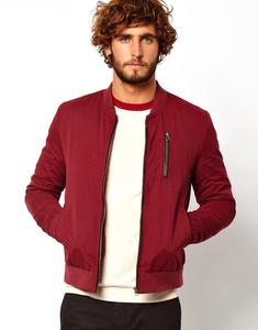 Chaquetas de Invierno para Hombre, Color Rojo, Personalizadas, de Cuero y Lona, Resistentes al Viento, con Cierre Frontal, Logotipo Vintage, Casuales, 100% Poliéster, Rellenas de Forro Polar - Product Image 6
