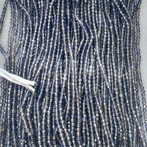 Perles en vrac de haute qualité en labradorite bleue naturelle, micro-facettées de 2-3 mm, pierre grise de 8 mm, certifiées par un tiers pour - Product Image 1