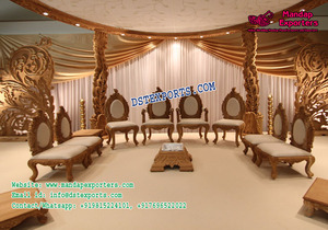 Chaises en métal pour mandap de mariage indien, chaises pour la mariée et le marié, réception de mariage, ensemble de chaises pour la mariée et le marié, vente aux États-Unis et au Royaume-Uni, DST Exports - Product Image 3