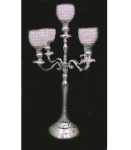 CanDELRARA-Portavelas de bola de cristal con acabado plateado para fiestas de boda-Otras linternas y tarros de velas - Product Image 1