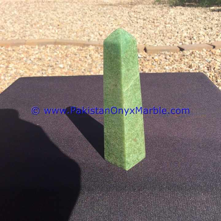 Natural Hydro Grossular Garnet Obelisks White Green Black Pink Amethyst Rose Colored Polished Gems Pakistan Mineral Gemstone