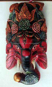 Hindu God Lord Ganesha High Quality Crafted <b>Wooden</b> Mask Wall Hanging| Excellent Gift Item| Home Decoration| Made in Nepal - Product Image 2