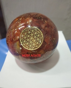 Agate de cornaline rouge de haute qualité du fabricant direct sculpté en pierre semi-précieuse artisanat orgone sphère cristal pierre précieuse Feng Shui - Product Image 3