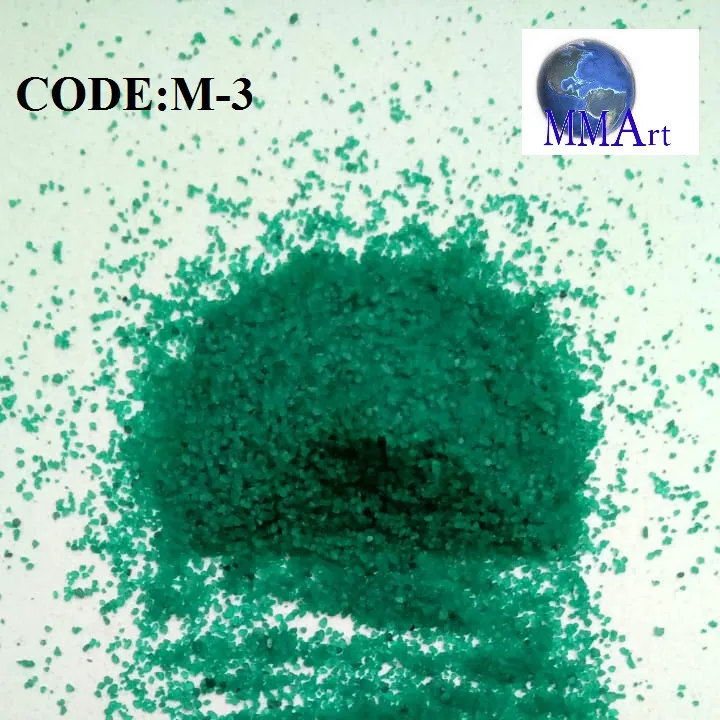 Renkli ince örgü renk kaplı su geçirmez mika kraliyet yeşil silika kum