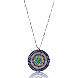 ที่มีสีสันรอบรูปร่างเสน่ห์จี้สำหรับผู้หญิงตุรกีขายส่ง Handcrafted 925เครื่องประดับเงินที่มีราคาโรงงาน - Product Image 2