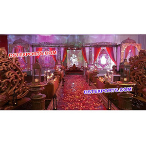 Decoraciones de escenario de boda india tradicional Radha Krishan Jhrokha Panel para ceremonias de boda - Product Image 1