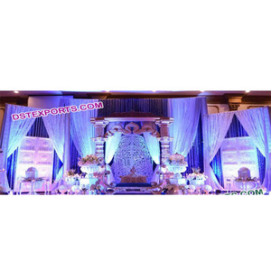 Antiguo de estilo Bollywood boda escenario boda real escenario elegante decoración de escena de boda - Product Image 1