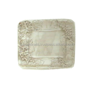 Plateau de service en métal aluminium Vaisselle et vaisselle plaquée Assiette décorative en métal argenté pour maison, hôtel, restaurant, table - Product Image 3