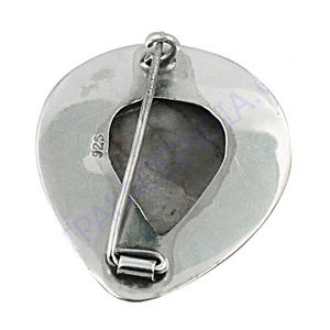 Broche de pierres précieuses en jaspe éblouissant en argent sterling 925 pour fête de mariage ou cadeau avec motif de chiffres et pierre principale en diamant - Product Image 6