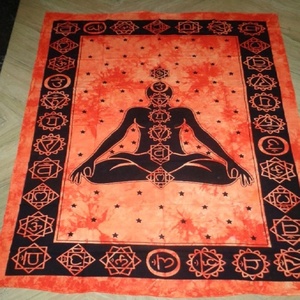 Bouddha 7 Chakra Coton Imprimé Double Taille Draps Décoratifs Tentures Murales Tapisserie Fournisseur En Gros De L'Inde - Product Image 3